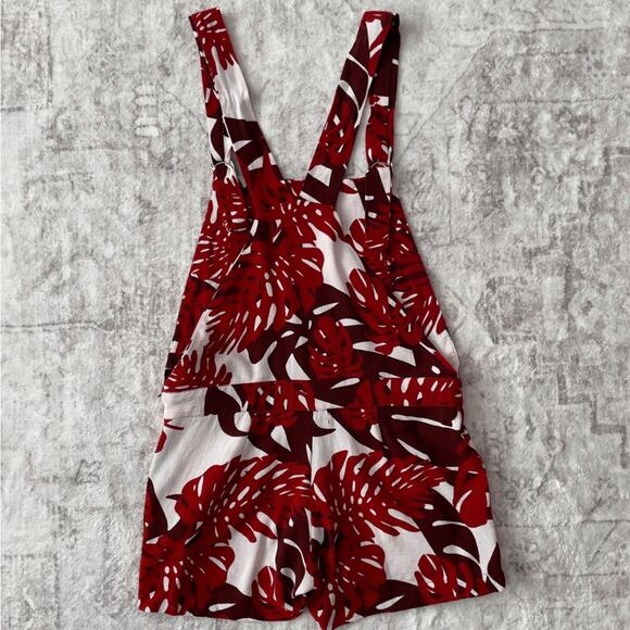 Mikoh Tropical Overall Romper Red White Size Medium - Picture 9 of 14